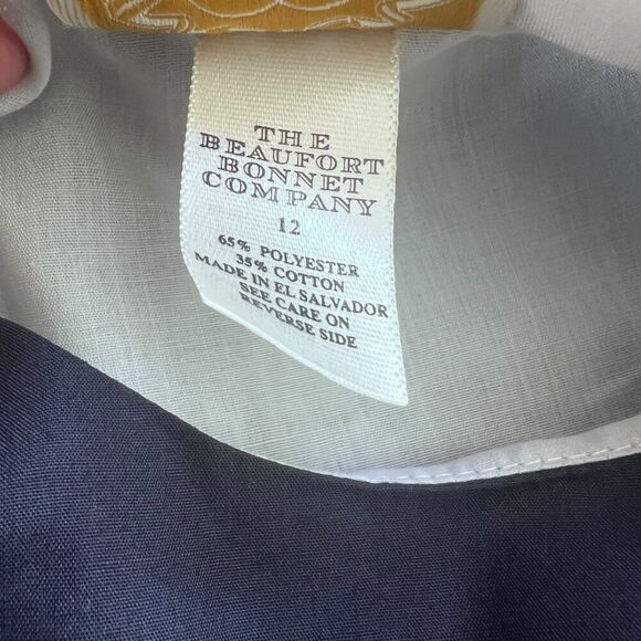 The Beaufort Bonnet Company Navy Blue Seagull Appliqué Sleeveless Dress Size 12 - Picture 3 of 5